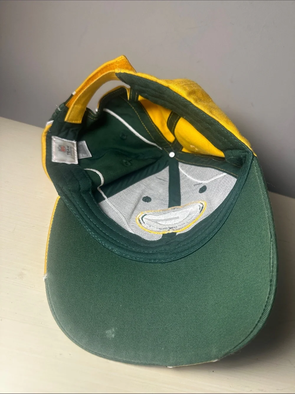 Green Bay Packers NFL color block green yellow and white hat